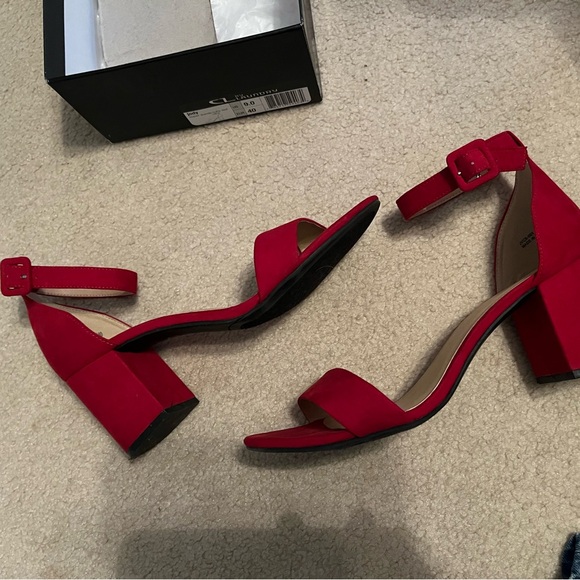 Ruby Red Block Heels - Picture 6 of 9